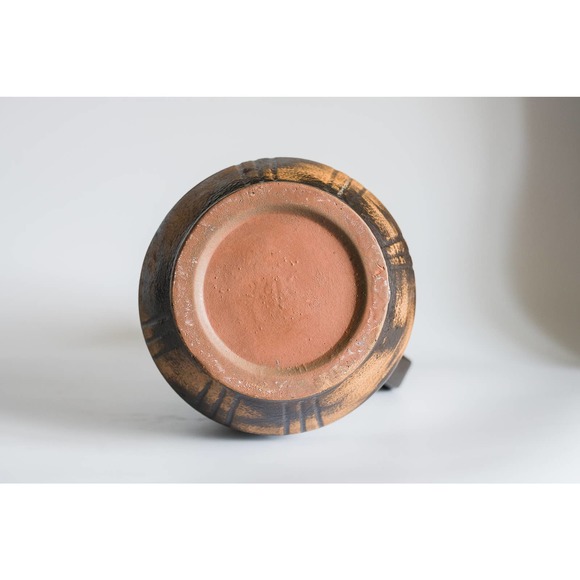 Large Brown Brutalist Terra Cotta Vase in Excellent Condition 14" High - Picture 10 of 10